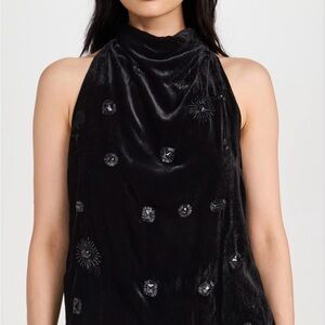La Ligne Cowl Neck Velvet Top